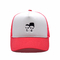 Witte en Roze Menselijke Hoofd Katoenen Vrachtwagenchauffeur Mesh Cap Embroidered Logo