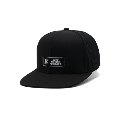 Groothandel Custom Men Low MOQ High Quality Woven /Leather Patch Logo 6 Panel Plain Cotton Flat Brim Snapback Gorras