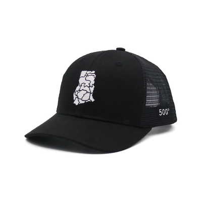Borduurwerk Trucker Mesh Cap 6 Panel Modieus Pre gebogen rand