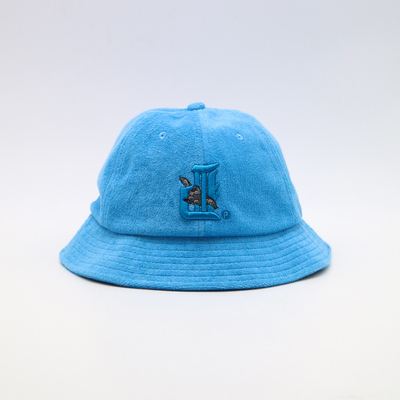 Custom Terry Stof Bucket Hoed Breed Rand Casual en Modieus Stijl Custom 3D Borduur Logo