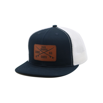 Gepersonaliseerde geborduurde oogleden 6 panel Trucker Cap met voor gebogen visor