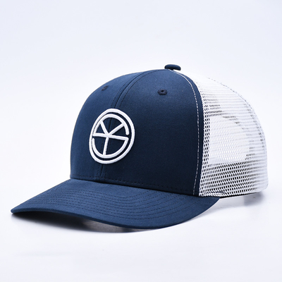 BSCI Oem Custom Logo Geborduurd Richardson Trucker Hoed Mesh Snap Back Gorras 6 Panel Trucker Cap