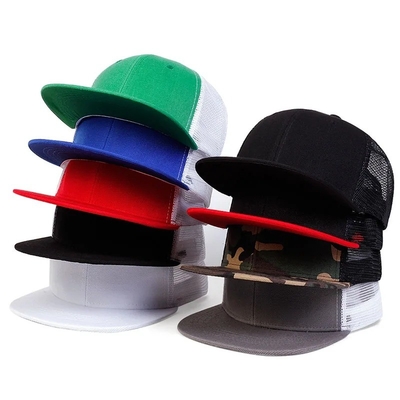 Blank Plain 6 Panel Trucker Cap Custom Flat Mesh Trucker Hoed