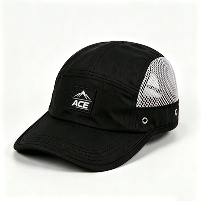 Sports Mesh Sweatband 5 Panel Camper Hoed met Vlakke Rand en One Size Fits All Design