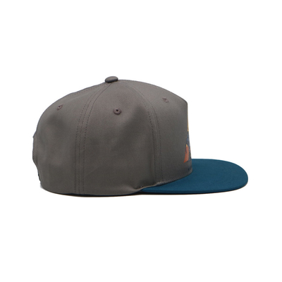 Sublimatieflard in de hoeden100% katoenen van de voorpaneel Vlakke rand snapback keperstof grijze kappen