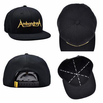 Aangepaste platte rand Snapback hoeden Borduurwerk Flat Bill Baseballcap