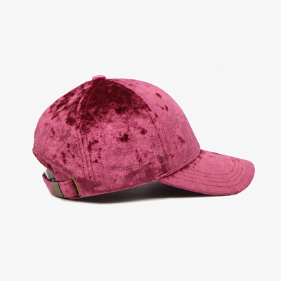 Vlekstof Gebogen Rand Baseball Cap Aangepast Borduurlogo Geweven Paarse Kleur