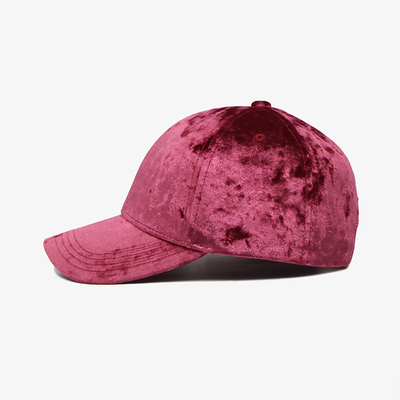 Vlekstof Gebogen Rand Baseball Cap Aangepast Borduurlogo Geweven Paarse Kleur