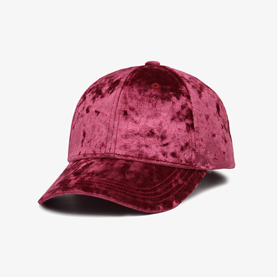 Vlekstof Gebogen Rand Baseball Cap Aangepast Borduurlogo Geweven Paarse Kleur