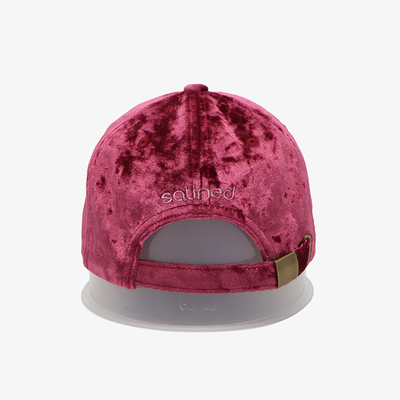 Vlekstof Gebogen Rand Baseball Cap Aangepast Borduurlogo Geweven Paarse Kleur