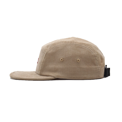 Crèmekleurige Corduroy Camper Cap Visor Unisex Premium Sport Hat