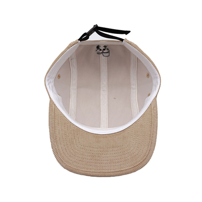 Crèmekleurige Corduroy Camper Cap Visor Unisex Premium Sport Hat