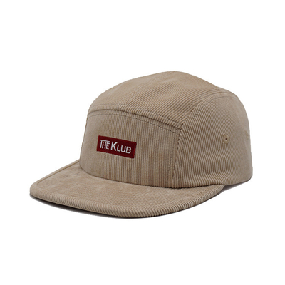 Crèmekleurige Corduroy Camper Cap Visor Unisex Premium Sport Hat