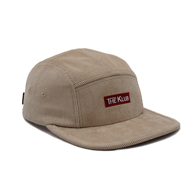 Crèmekleurige Corduroy Camper Cap Visor Unisex Premium Sport Hat