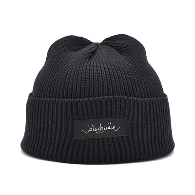 Unisex- 54cm Geborduurd Leeg de Douaneetiket Cuffed Duidelijke Gebreide Beanie van de Winterhoeden