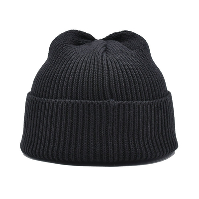 Unisex- 54cm Geborduurd Leeg de Douaneetiket Cuffed Duidelijke Gebreide Beanie van de Winterhoeden