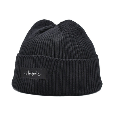 Unisex- 54cm Geborduurd Leeg de Douaneetiket Cuffed Duidelijke Gebreide Beanie van de Winterhoeden