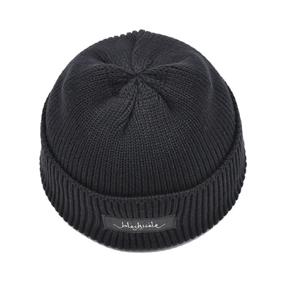 Unisex- 54cm Geborduurd Leeg de Douaneetiket Cuffed Duidelijke Gebreide Beanie van de Winterhoeden