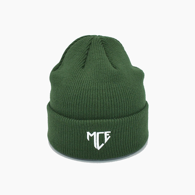 OEM Unieke Groen breit Beanie Hats With Embroidery Pattern