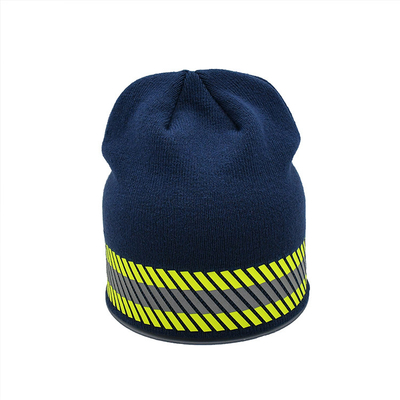 Douane Logo Polyester Knit Beanie Hats voor Toevallige Gelegenheden 58CM Omtrek
