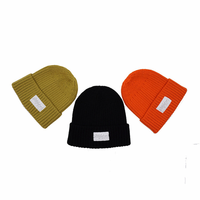 Brei de Acrylslouchy Beanie Streetwear Private Woven Label Visser Skull Hats Winter van Cuffed