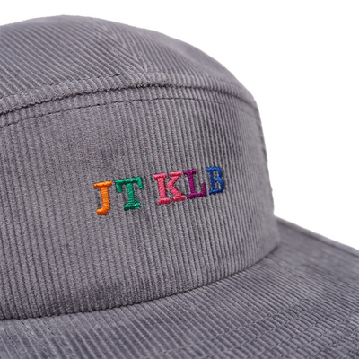 Cotton corduroy ongestructureerd 5 panel camper cap voor buiten hardlopen