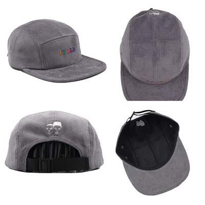 Cotton corduroy ongestructureerd 5 panel camper cap voor buiten hardlopen