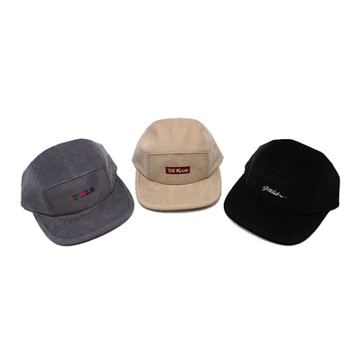 Laag-midden profiel 5 Panel Camper Hat Aangepaste kleur Corduroy stof