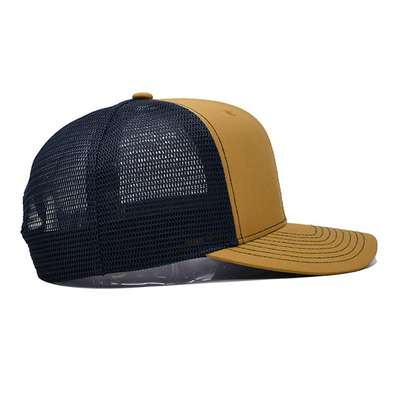 OEM Douane 6 Comité de Pre Gebogen van de Vrachtwagengorras van Randmesh snap back sports hats In het groot douane Logo Trucker Cap