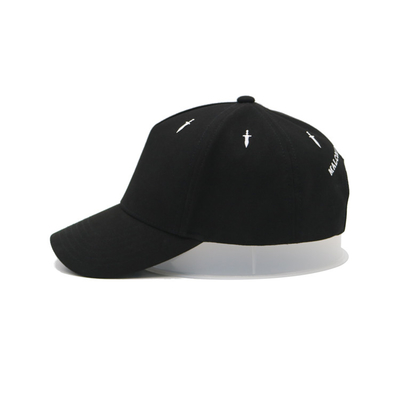 Zwarte op maat gemaakte pa hoeden volwassenen golf mannen 6 panel sport casual baseball cap