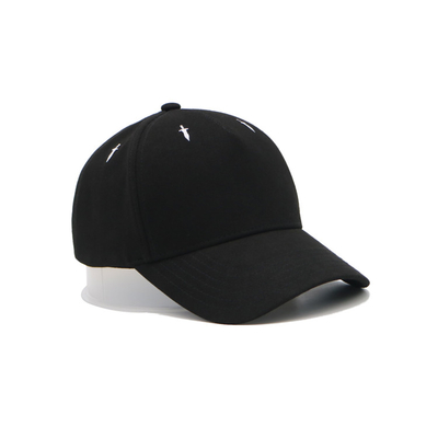 Zwarte op maat gemaakte pa hoeden volwassenen golf mannen 6 panel sport casual baseball cap