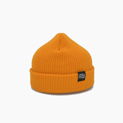 Custom Yellow Knit Beanie Hoeden 58cm Voor de Winter Unisex Volwassen