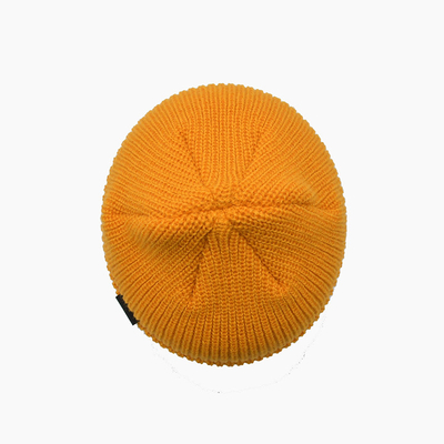 Custom Yellow Knit Beanie Hoeden 58cm Voor de Winter Unisex Volwassen