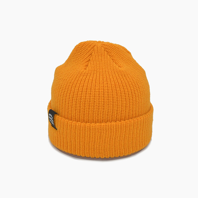 Custom Yellow Knit Beanie Hoeden 58cm Voor de Winter Unisex Volwassen