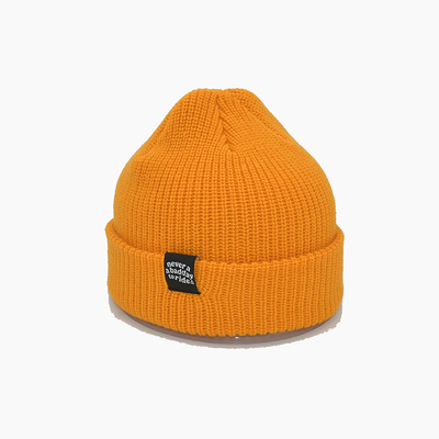 Custom Yellow Knit Beanie Hoeden 58cm Voor de Winter Unisex Volwassen