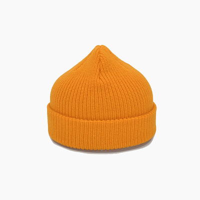 Custom Yellow Knit Beanie Hoeden 58cm Voor de Winter Unisex Volwassen
