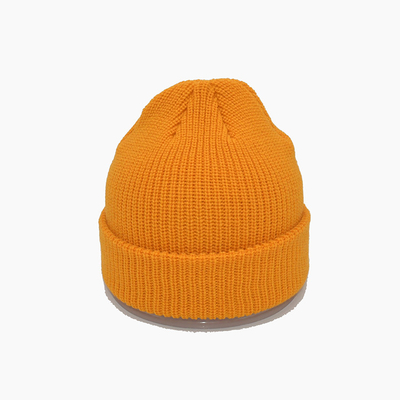 Custom Yellow Knit Beanie Hoeden 58cm Voor de Winter Unisex Volwassen