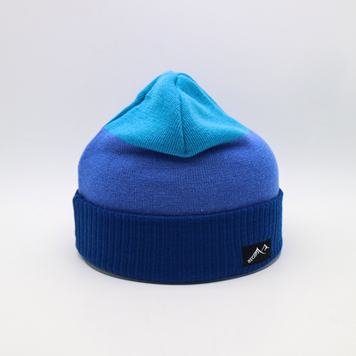 Custom gebreide bonnetjes Blauwe kleur Warm winter leeg patroon