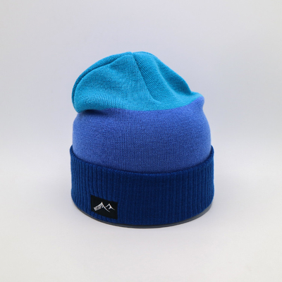 Custom gebreide bonnetjes Blauwe kleur Warm winter leeg patroon