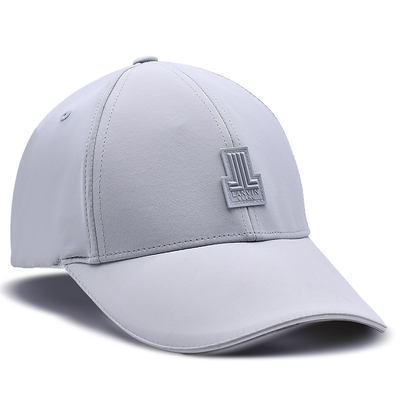 Aanpasbaar 6-paneel Baseball Cap Curve Peak Style Rubber Patch Logo