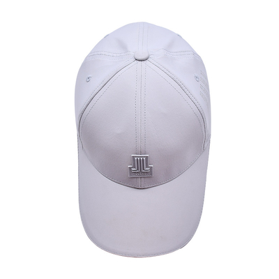 Aanpasbaar 6-paneel Baseball Cap Curve Peak Style Rubber Patch Logo