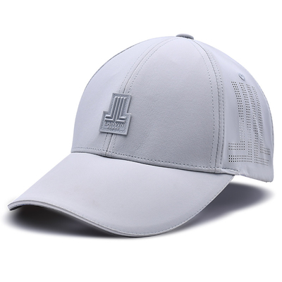 Aanpasbaar 6-paneel Baseball Cap Curve Peak Style Rubber Patch Logo