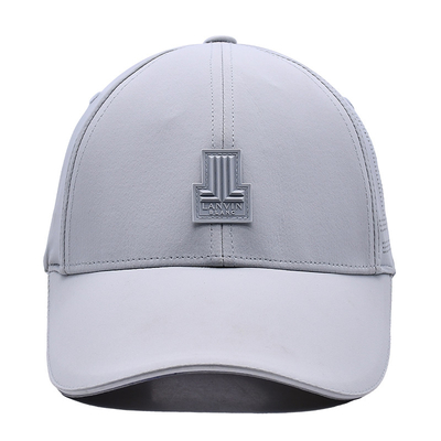 Aanpasbaar 6-paneel Baseball Cap Curve Peak Style Rubber Patch Logo