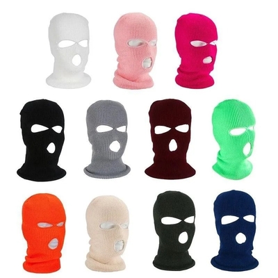 Volledig gezichtsbedekking Drie-holes gebreide maskers Hoed Balaclava Tactische fietsen Unisex caps