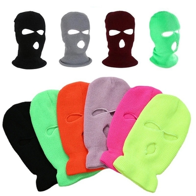 Volledig gezichtsbedekking Drie-holes gebreide maskers Hoed Balaclava Tactische fietsen Unisex caps