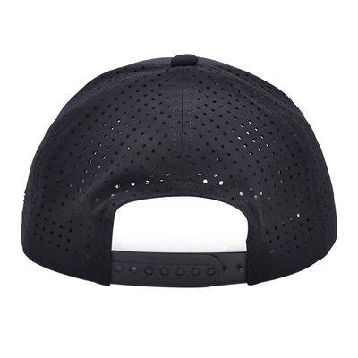 Custom rubber pvc logo trucker hoed 5 panel waterdicht laser gat touw golf hoeden hardlopende sport hoed voor man