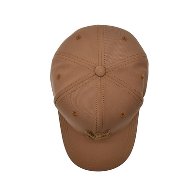 Stijlvolle zes-paneel honkbalpet met gebogen visor en stof-matching stitching polyester en handdoek borduur logo