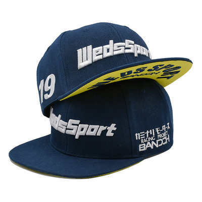 De katoenen Vlakke 3D Geborduurde Snapback Hoeden van Bill Gorras voor Mensen