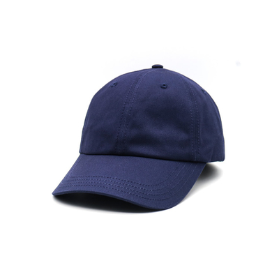 Gekrompen visor 6 panel honkbalpet met geborduurd logo overeenkomend hecht en versterkte naden