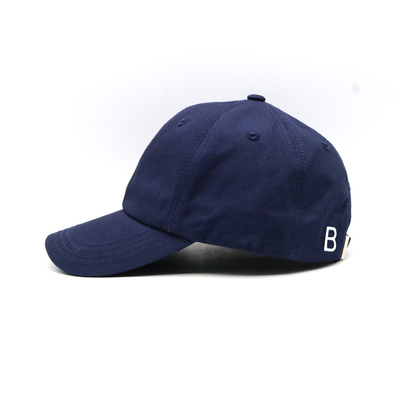 Gekrompen visor 6 panel honkbalpet met geborduurd logo overeenkomend hecht en versterkte naden